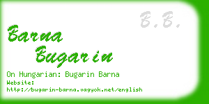 barna bugarin business card